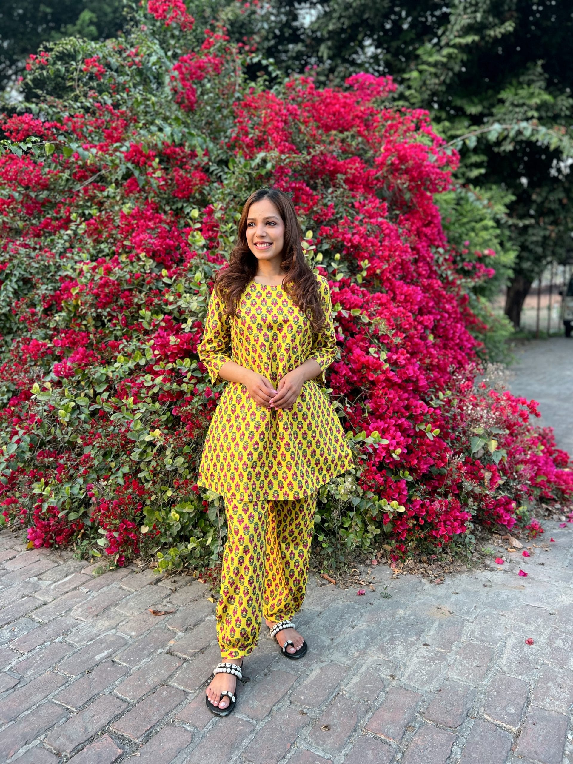 Tezza-2112 Yellow Boat Neck Loungewear Set