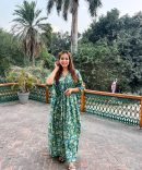 Teal Blue Floral Kaftan