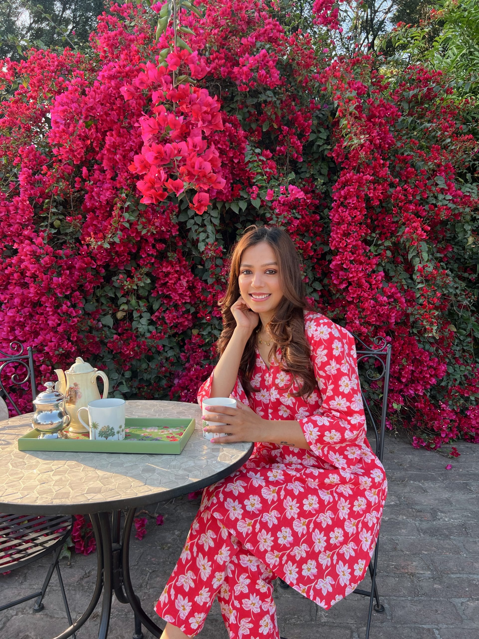 Tezza-3721 Red Floral Loungewear