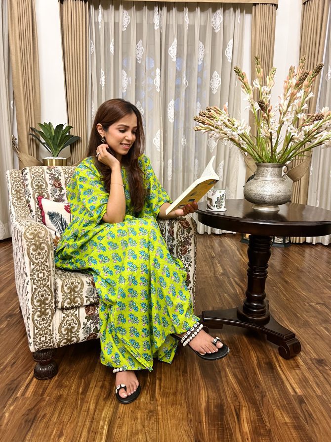 Green Floral Maternity Kaftan