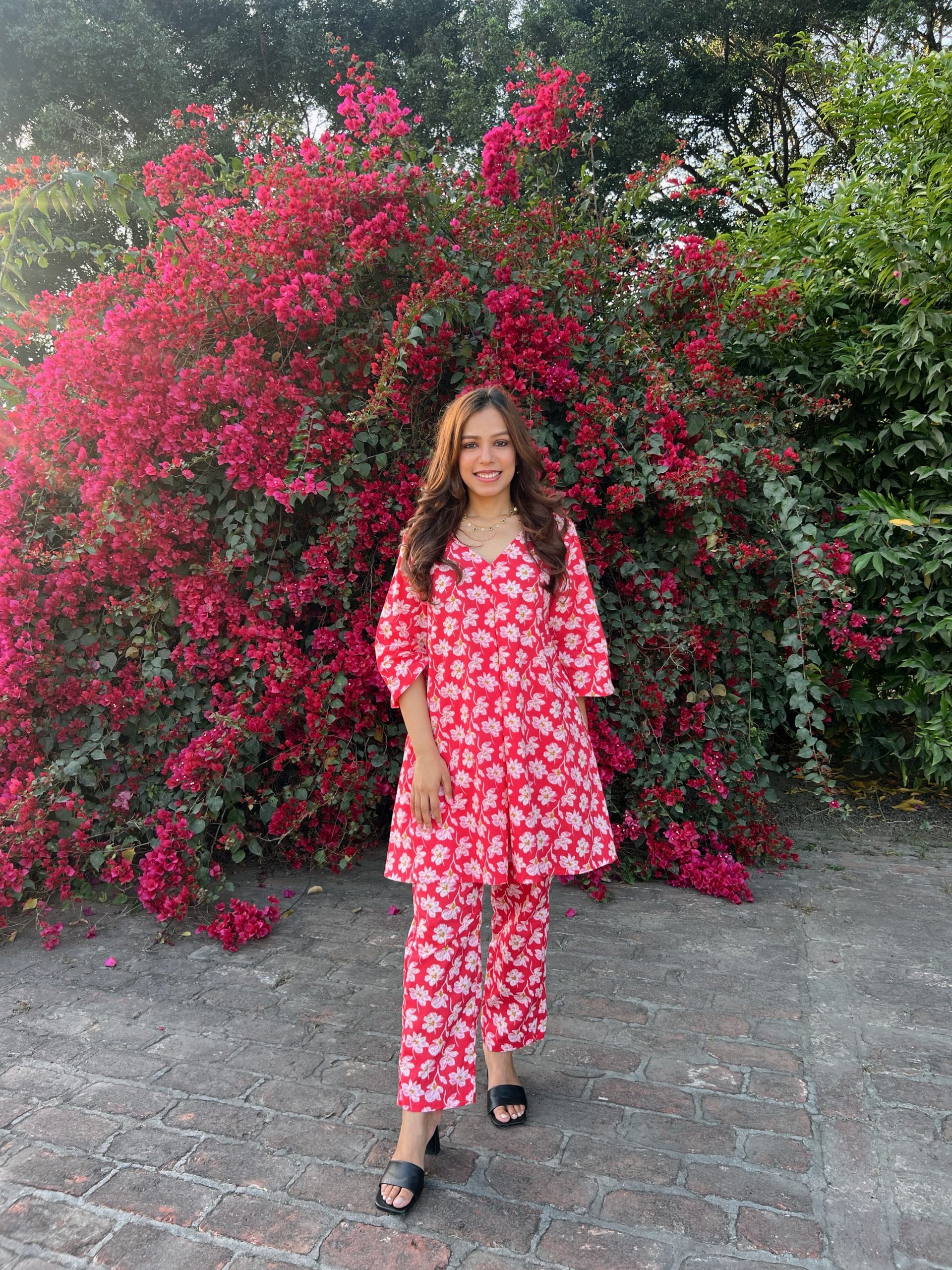 Tezza-5998 Red Floral Loungewear