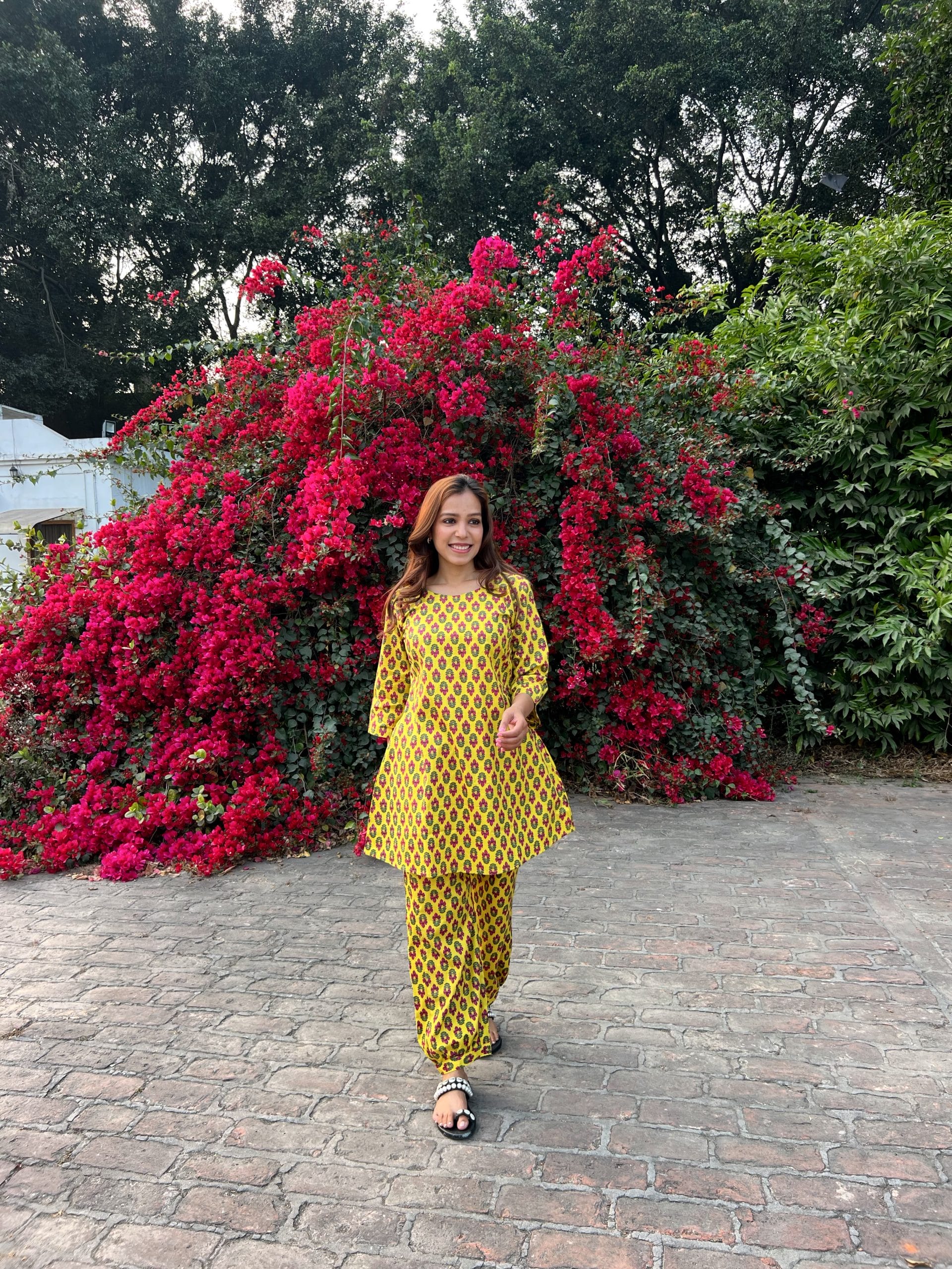 Tezza-7948 Yellow Boat Neck Loungewear Set