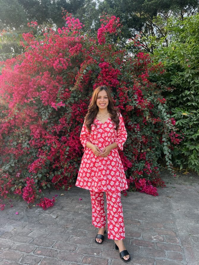 Red Floral Loungewear