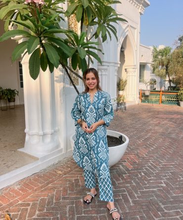 Stylish Blue Ikat Kurta Sets Online
