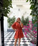 Red Floral Short Kaftan