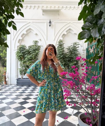 Teal Blue Short Kaftan